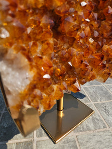 Citrine Cluster on gold Stand - Citrine Raw