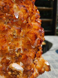 Citrine Cluster on gold Stand - Citrine Raw