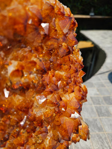 Citrine Cluster on gold Stand - Citrine Raw