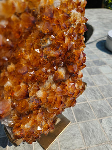 Citrine Cluster on gold Stand - Citrine Raw