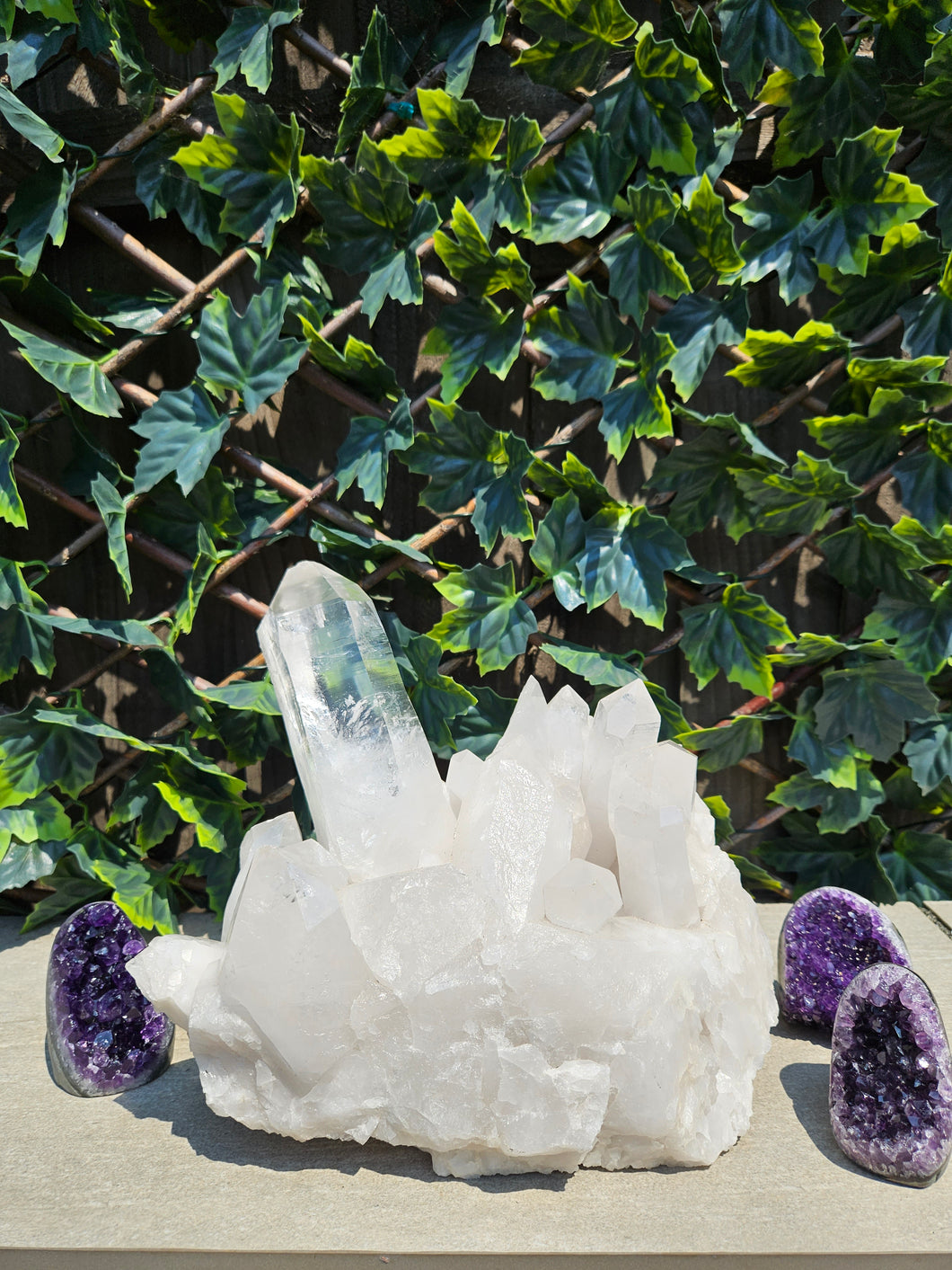 Quartz Lemurian Quartz Cluster Raw with Rainbows