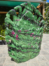 Load image into Gallery viewer, Buddha Head Sculpted from Ruby Zoisite from Tanzania Symbol of wisdom and peace
