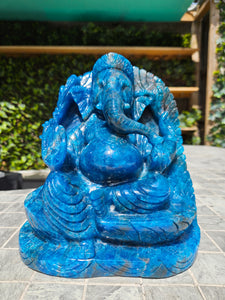 Lord Ganesha in Ashirvad posture Gesture of Blessing Apatite from brazil