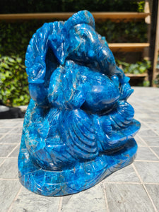 Lord Ganesha in Ashirvad posture Gesture of Blessing Apatite from brazil