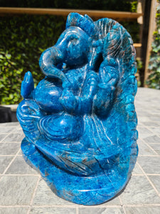 Lord Ganesha in Ashirvad posture Gesture of Blessing Apatite from brazil