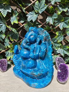 Lord Ganesha in Ashirvad posture Gesture of Blessing Apatite from brazil