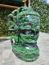 Load image into Gallery viewer, Buddha Head Sculpted from Ruby Zoisite from Tanzania Symbol of wisdom and peace
