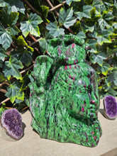 Load image into Gallery viewer, Lord Shiva symbol of eternal meditation Ruby Zoisite Tanzania hand carved
