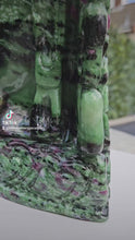 Load and play video in Gallery viewer, Buddha Head Sculpted from Ruby Zoisite from Tanzania Symbol of wisdom and peace
